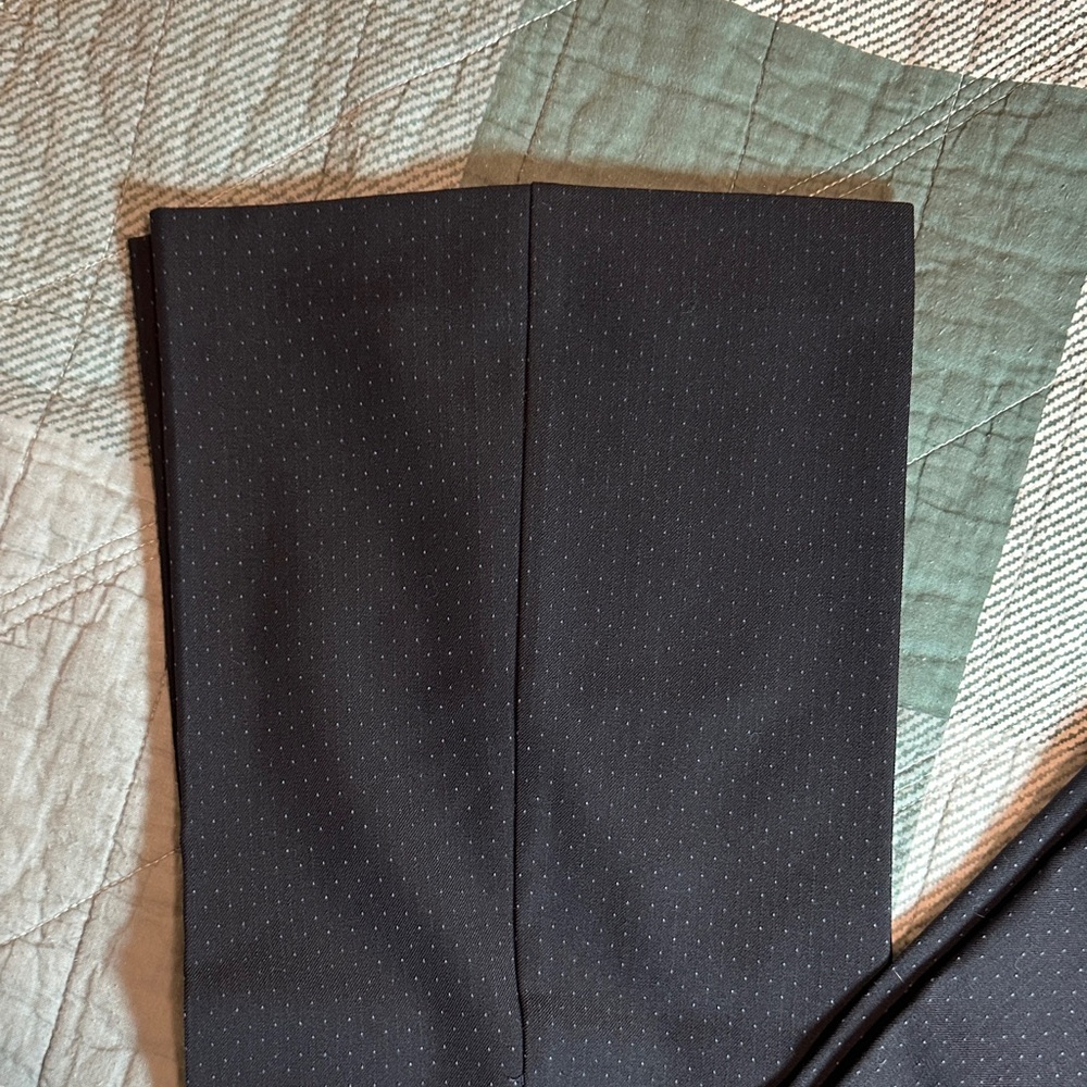 Express Columnist Black Pin-Dot Slim-Fit Dress Pants – 2R, Classic Work Trousers - Picture 4 of 6